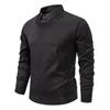 Otoño e Invierno 2025 Nueva Moda para Hombre Falso Dos Piezas Camisa de Punto Cuello Chaqueta Suéter con Capa Base de Camiseta