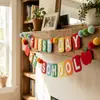 Exclusivo para vendas transfronteiriças: Decoração de sala de aula para volta às aulas com pompons de feltro em formato de maçã, bandeiras para sessões de fotos infantis