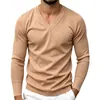 Amazon Suéter de punto para hombre, casual, otoño/invierno, cuello en V, color liso, manga larga, camiseta de alta gama transfronteriza europea y americana