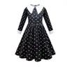 Miércoles Addams Infantil Actuación de Halloween Ropa de actuación de disfraces