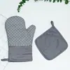 Guantes aislantes para microondas de cocina antideslizantes resistentes a altas temperaturas para barbacoa, horneado, juego de cuatro piezas de guantes de silicona para horno