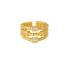 Anillo de Zirconia de Lujo Ligero de Alta Resistencia para Mujer, Diseño de Líneas Cruzadas con un Toque de Alta Gama, Completamente Incrustado con Diamantes, Anillo Geométrico, Joyería para Mujer