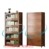 Estantería Gabinete a Prueba de Polvo Gran Capacidad Hogareño Madera Maciza Multicapa Estudio Estantería Minimalista Moderna Contra la Pared Gabinete de Almacenamiento de Bambú Bj