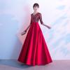 Vestido de coro feminino vestido longo vermelho canção coro traje slim-fit traje anfitrião estudante universitário temperamento longo