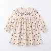 Vestido de Niña Estilo Coreano Otoño 2026 con Cuello de Muñeca Vestido Dulce de Princesa para Niños con Estampado de Lazo y Mangas Largas