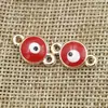 Plástico K Oro Doble Colgante Simple Colgante Redondo Azul Turquesa Godma Ojo del Diablo Conector de Pulsera