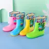 Botas de lluvia para niños, botas de lluvia antideslizantes para niños, zapatos de agua para estudiantes y niños pequeños, zapatos de goma impermeables para niños y niñas