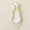 Meias Femininas de Verão Finas Cano Baixo com Acabamento em Renda, Laço e Design Invisível, Adequadas para Combinar com Sapatilhas