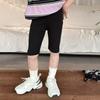 Calça de Equitação de Cinco Pontos Emo Beibei Infantil de Alta Elasticidade Calça Yoga Estilo Coreano para Meninas Calça Básica Casual Slim-fit Tendência
