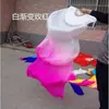 Leque de Dança Peixe Koi Cópia Leque Longo de Seda Gradiente Vermelho Leque de Dança Quadrado Yangko Adulto Performance de Dança do Ventre Leque Longo