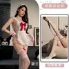 Conjunto de Delantal Sexy de Sirvienta Sin Espalda, No Necesita Quitarse el Uniforme, Lencería Sexy, Camisón para Busto Pequeño, Lencería Sexy con Lazo para Mujer