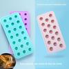 Molde de Silicone Pequeno para Bola de Gelo com Tampa, Bandeja de Gelo Esférica para Fazer Cubos de Gelo com Design Espessado para Encher com Recheio de Pudim, Bolo da Lua ou Tangyuan
