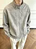 Chaqueta de Trabajo Estilo Americano High Street Tie-dye de Piel Sintética para Hombre, Pareja, Cuello Alto, Chaqueta de Motociclista, Bomber cleanfit