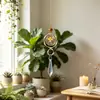 Colgante pequeño de cristal de grava de piedra natural cruda, carillón de viento hecho a mano, decoración de jardín interior, adorno colgante de bola de cristal
