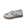 Zapatos de tela nuevos de estilo primaveral del viejo Pekín para mujer, Zapatos planos sin cordones bordados para madres, Zapatos casuales versátiles, Zapatos de una sola pieza transpirables