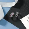 Aliexpress Nuevo Más Vendido Estilo Retro Punk Amor Corazón Rojo y Negro Anillo de Cadena Joyería Simple para Mano de Pareja para Mujeres