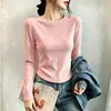 Camiseta base térmica de polar cálida y engrosada para otoño e invierno, prenda interior ajustada, camiseta de manga larga para mujer, forrada de polar, top versátil y elegante