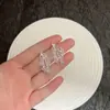 Brincos Elegantes e Requintados Estilo Francês com Franjas de Zircônia Super Brilhantes e um Design Único Minimalista Doce Tendência Atmosférica