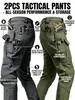 2026 Calças Cargo Masculinas de Verão Transfronteiriças, Modernas, Versáteis, Emagrecedoras, Estilosas, de Corte Reto, Calças Únicas Estilo Militar Atacado