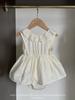 Traje de Jenny Baby Estilo Occidental Cuello de Encaje Top Chaleco Pantalones Fart Set de Dos Piezas Ropa de Verano para Bebé Niña Shorts