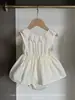 Ropa para Niños Jenny Conjunto de Dos Piezas para Niña Estilo Coreano Top sin Mangas con Cuello de Encaje Camisa para Bebé Niña con Pantalones Conjunto de Dos Piezas