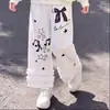 Conjunto de dos piezas versátil para niñas estilo coreano, top de cuadros patchwork con cuello para primavera y otoño con elegante ribete de encaje y pantalones casuales