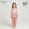 2026 Nuevos Pijamas de Seda para Niños Verano 100% Seda de Morera Amigable con la Piel Suave Fino Estilo Conjunto de Ropa para el Hogar para Niños y Niñas