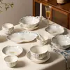 Conjunto de Louça Japonesa Retro de Alta Qualidade Cerâmica Doméstica para Mesa Novo Presente de Inauguração Conjunto de Louça