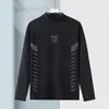 Camada base outono e inverno camiseta masculina de manga comprida gola semi-alta roupas de outono marca da moda vestuário masculino de alta qualidade