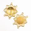 2 cores 46 * 54mm acessórios de liga DIY girassol charme planta conector poroso colar pulseira acessórios