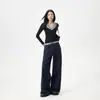 Pantalones de Jeans de Pierna Ancha Sueltos de Cintura Alta Estilo Retro Americano para Mujer en Tallas Grandes para Otoño/Invierno 2026
