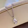 Pendente de Prata Esterlina Mais Vendido na Europa e América Colar com Pingente Gota d'Água Formato Pera Moissanita 0,05kg Quilate Feminino Atacado Transfronteiriço Transmissão ao Vivo