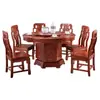 Nueva Mesa Redonda Grande Tallada Estilo Chino Mesa de Comedor y Sillas Todo Madera Maciza Combinación Mesa de Comedor para Hogar Restaurante Hotel Muebles Antiguos Ming y Qing