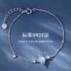 Pulsera de Plata de Ley con Piedra Lunar para Mujer, Diseño de Nicho Ins de Verano, Joyería Simple de Planeta, Regalo de Cumpleaños, Estilo Ins