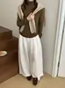 Camiseta básica de punto sin costuras de cuello alto, nuevo estilo otoño e invierno, suelta y estiliza, suéter pullover suave y acogedor para mujer