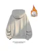 Moletom com Capuz Cardigan Pesado Estilo Americano para Homens, Marca da Moda, Estilo Descolado e Relaxado, Jaqueta de Lã Versátil High Street