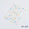 Pegatina de Arte de Uñas con Flor Tridimensional Estilo Ins Color Caramelo en Relieve Flor Fresca Flor de Cinco Pétalos Pintada a Mano Pegatina para Uñas