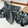Material de Tela para Traje Color Block Gris Azul Estilo Coreano Cuerda para el Cabello Retro Versátil Scrunchie Pañuelo Cuadrado Cuerda para el Cabello Accesorio para Cola de Caballo Adorno para el Cabello de Mujer