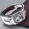 Novo anel masculino anel de diamante masculino moda dominadora anel de diamante de simulação anel masculino de moissanita banhado a platina 925 atacado