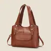 Bolsa de Mão de Couro Macio Grande Capacidade com Textura de Alto Padrão Transfronteiriça Nova Moda Feminina Casual Bolsa de Ombro Bolsa Tote