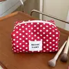 Nova Bolsa Simples Acolchoada de Bolinhas para Batom de Mão Bolsa de Cosméticos Bolsa Pequena de Armazenamento Porta-Moedas Mini Bolsa de Mão Portátil