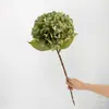 Retro Europeo Flor de Hortensia Grande Artificial Colores de Otoño Verano Infinito Adorno para el Hogar Sala de Estar Arreglo Floral de Boda Ramo Decoración Flor