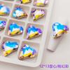 Japonês Cyber Celebrante Unha Diamante Cristal Cor Mágica Coração Torto Diamante Dourado Ensolarado Coração Pêssego Diamante Pontudo DIY Amor Adesivo de Unha