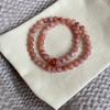 Nueva Pulsera de Cuentas de Piedra Solar Rosa China para Mujer Exquisita Pulsera Apilada de Flor de Durazno Lujo Ligero Nicho Nueva Llegada Pulsera