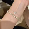 Pulsera de Plata de Ley S925 Flor de Iris Cepillada Retro Francesa con Diamante Brillante para Mujer, Joyería de Mano Dorada Exquisita Estilo Vintage de Lujo Ligero