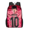 Mochila Messi Mundial de Fútbol Alrededores Mochila Escolar para Estudiantes Gran Capacidad Poliéster Mochila Reductora de Carga Bolsa para Computadora Dibujos Animados