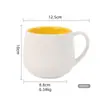 Venta al por mayor de fábrica regalo creativo desayuno barriga de leche taza de cerámica esmalte impreso juego de tazas de café se puede diseñar