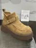 2026 Botas de invierno gruesas y de suela gruesa para mujer, estilo coreano, modernas, nuevas, forradas de forro polar, con plataforma, versátiles, de moda, tipo Birkenstock