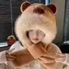 Gorro de una pieza de capibara, forro polar, engrosado, suéter, sombrero lindo y cálido, para ciclismo al aire libre, a prueba de viento, sombrero lindo y cálido