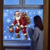 Festival de Navidad Estilo Múltiple Dibujos Animados Papá Noel Pegatinas para Ventana Vidrio de Escaparate Puerta de Vidrio Decoración del Hogar Pegatinas Electrostáticas para Vidrio
